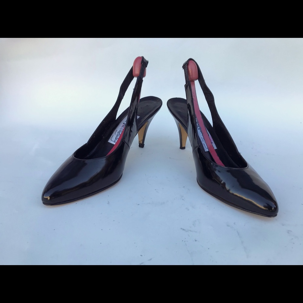 Vtg DIANE VON FURSTENBERG SLING BACK HEELS Sz 9/23